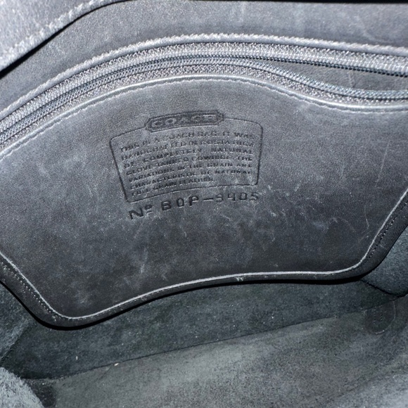 Unisex Genuine COACH Black Leather Hippie Slim Backpack 9405 - 1990s Vintage - Picture 7 of 8